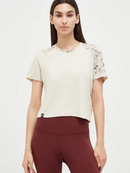 Salewa t-shirt sportowy Lavaredo Hemp beżowy