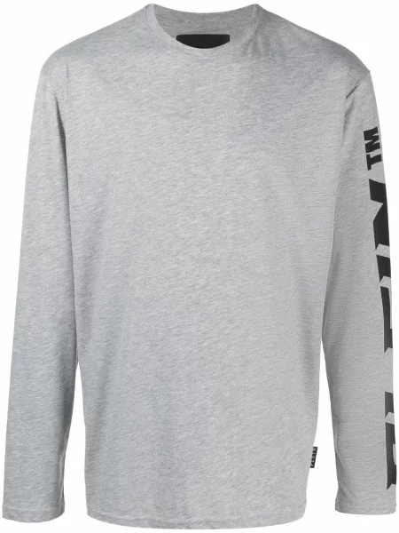 Tricou Philipp Plein cu imagine lung gri