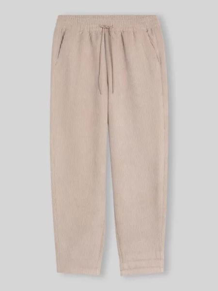 Spodnie sztruksowe o kroju barrel fit z tunelem Tom Tailor Denim beżowe