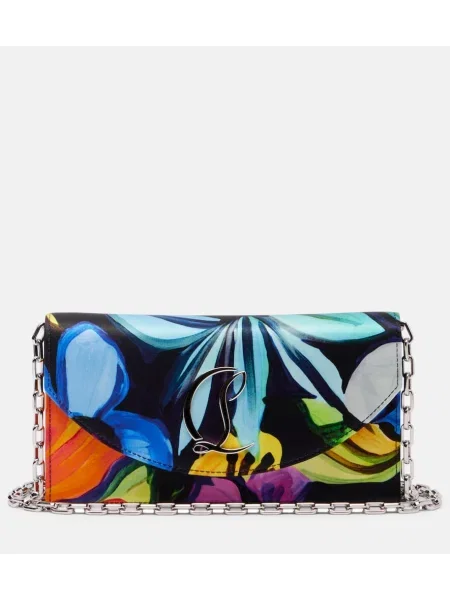 Geantă plic Christian Louboutin din satin cu model floral
