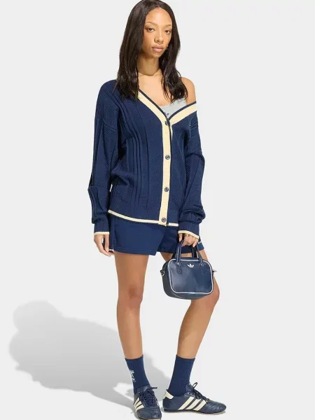 Sweter adidas Cable Knit Cardigan Night Indigo XS granatowy