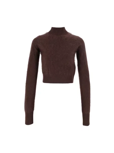 Lniany sweter Sportmax brązowy