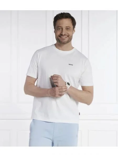 BOSS ORANGE Tricou Te_Coral | Comfort fit alb