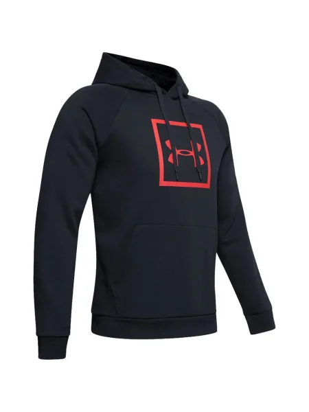 Hanorac cu glugă Under Armour din fleece cu autograf negru