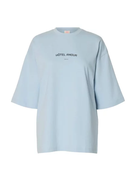 SELECTED Tricou supradimensional SLFLIA noapte / deschis albastru