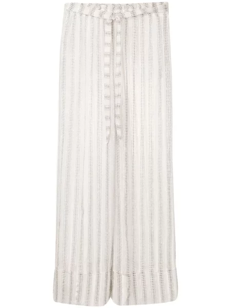 Pantaloni Amir Slama cu dungi cu imagine alb