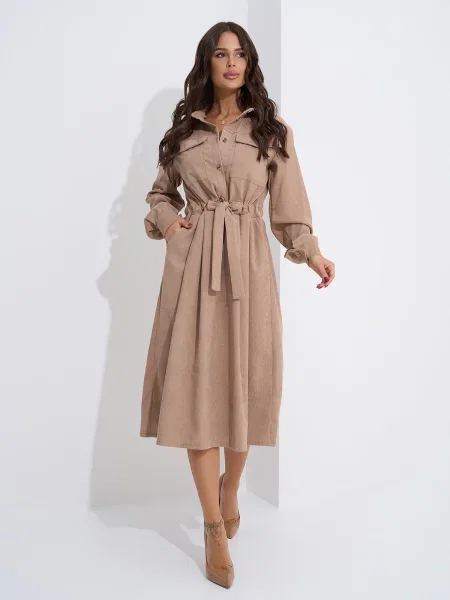 Сукня міді ISSA Plus комбінований верх бежевий