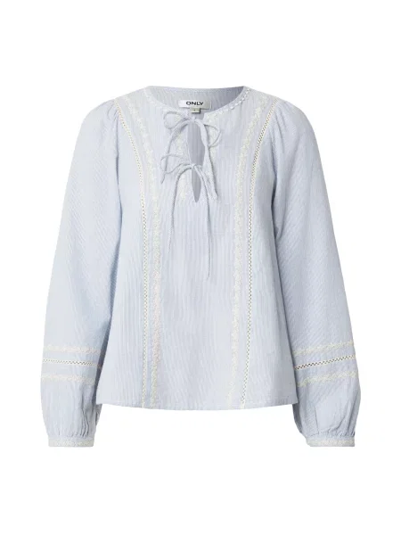 ONLY Bluză ONLMONICA ANE albastru deschis alb