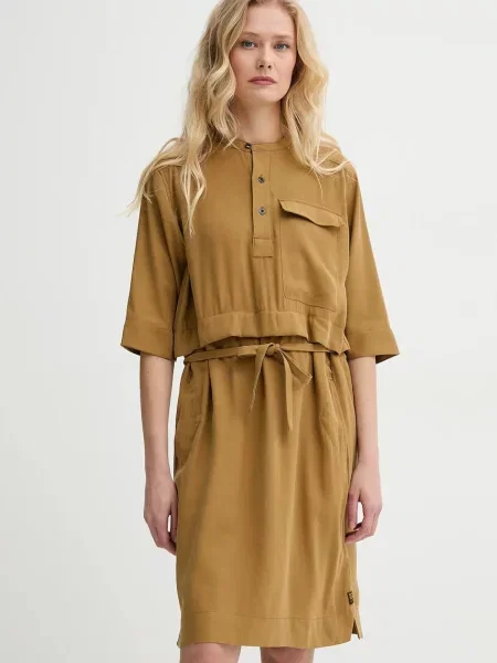 G-Star Raw sukienka mini prosta żółty