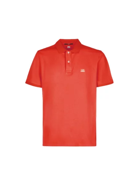 Koszulka polo C.p. Company ze stretchu z logo czerwona