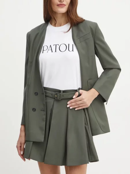 Patou spódnica wełniana zielona