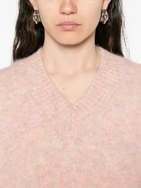 Pulover Bellerose cu decolteu în V roz