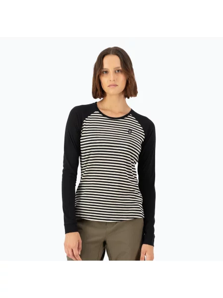 Pruhované tričko s dlouhým rukávem Mons Royale černé