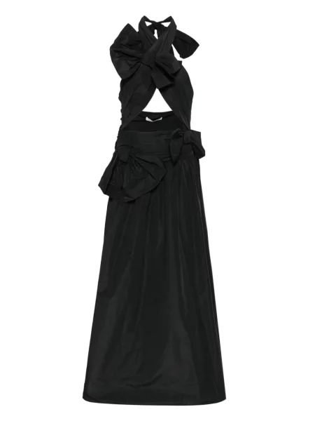 Maksi sukienka maxi Viktor & Rolf z kokardką garniturowa czarna