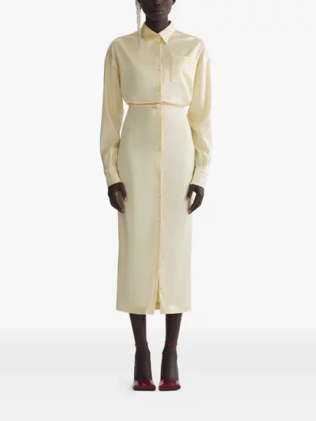 Rochie Mugler cu mâneci lungi galben