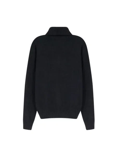 Sweter z golfem Ami Paris wełniany czarny
