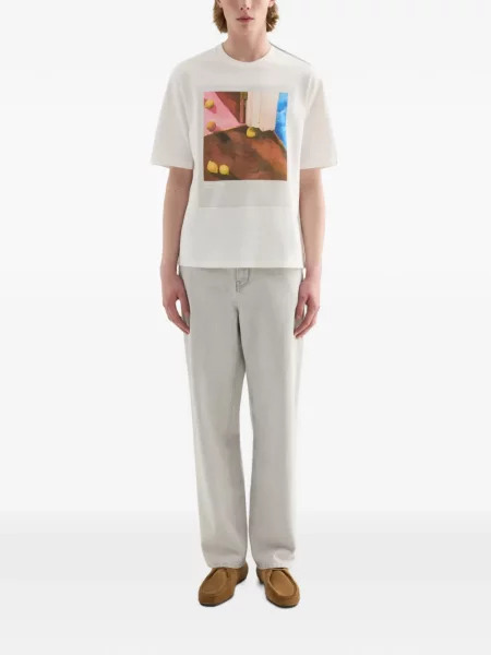 Tricou Jil Sander cu decolteu rotund alb