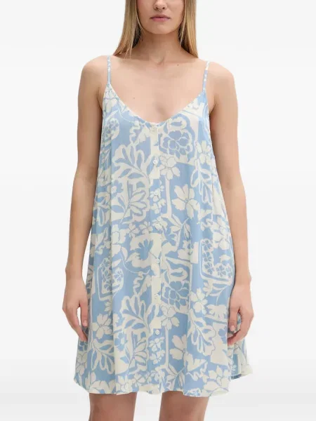 Rochie mini Rip Curl cu model floral cu imagine albastru