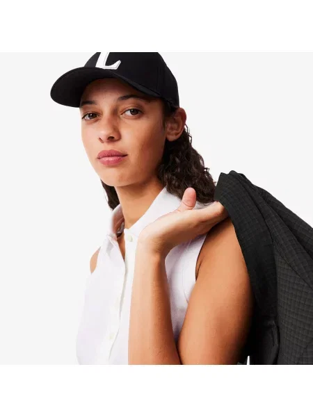 Lacoste Koszulka Polo Bez Rękawów Ze Stretchem Slim Fit biała