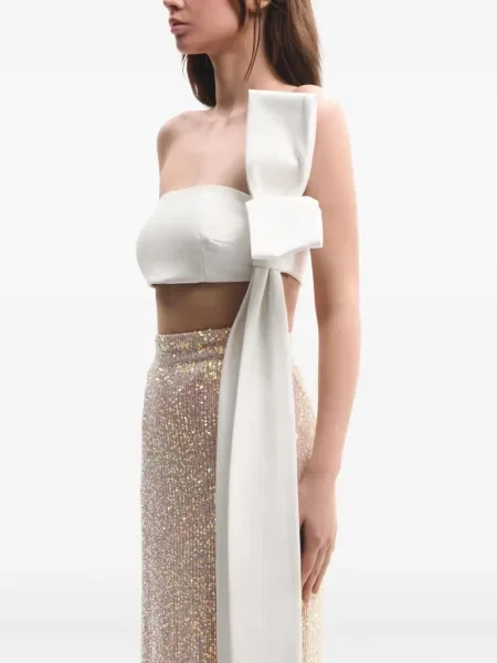 Bluzka Lika z kokardką bez ramiączek biała