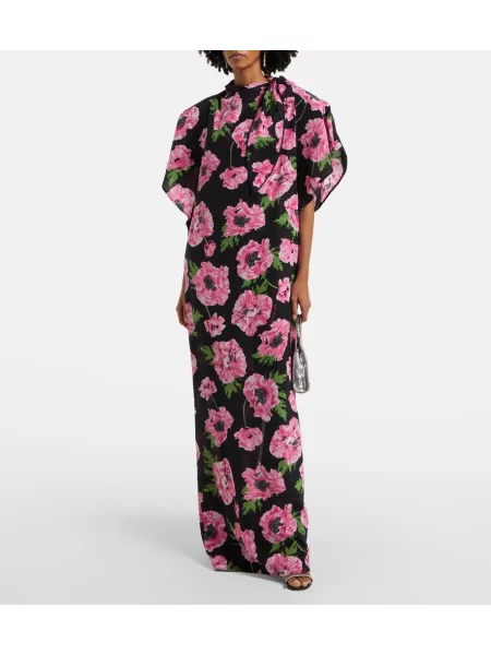 Rochie maxi Stella Mccartney de mătase cu model floral de costum