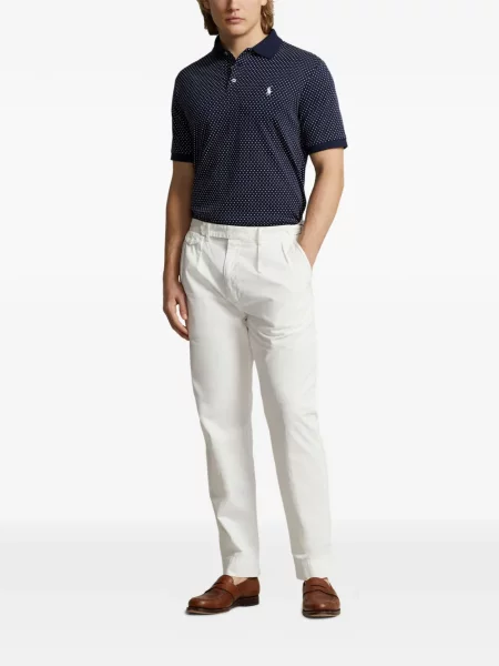 Tricou polo Polo Ralph Lauren cu glugă cu blană cu broderie roșu