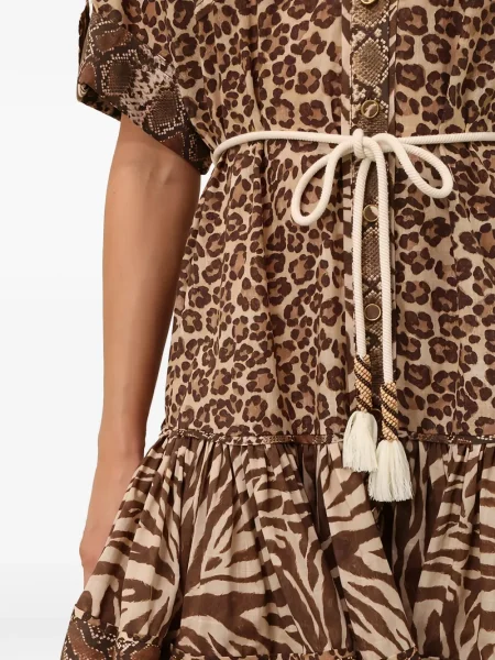 Rochie mini Zimmermann cu imagine de costum maro