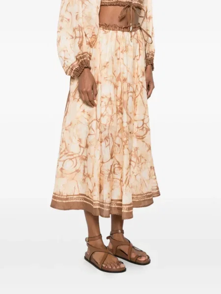 Midi-suknja Zimmermann tie-dye veze