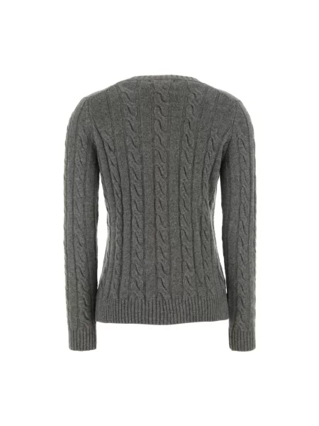Sweter Gimaguas wełniany pleciony szary