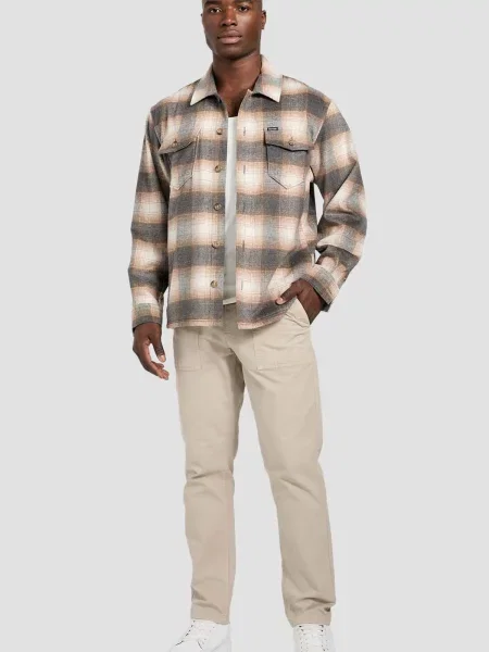 Повседневный джинсовая рубашка Guess серый