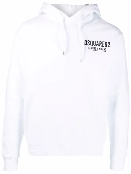 Bluza z kapturem Dsquared2 z nadrukiem biała