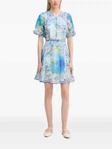 Rochie mini Hale Bob cu model floral cu imagine albastru