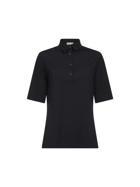 Koszulka polo Blanca Vita z kołnierzem czarna