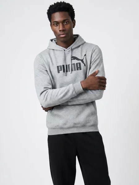 Mikina s kapucňou Puma s autogramom sivá