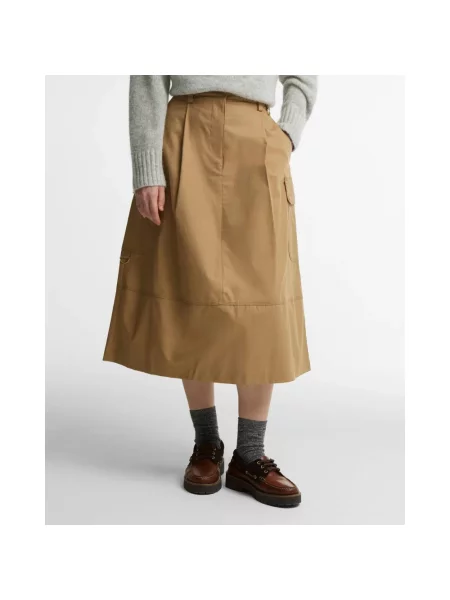Spódnica midi Barbour beżowa