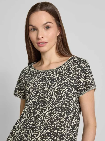 T-shirt o kroju regular fit z czystej bawełny Tom Tailor czarna