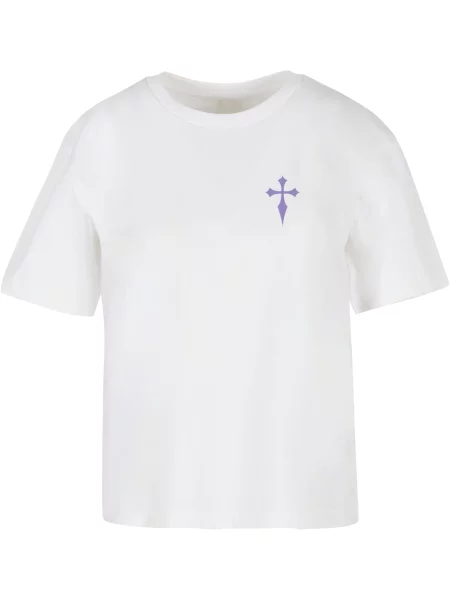 Tricou Mister Tee cu perle alb