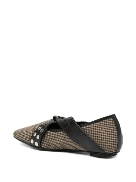 Pantofi cu toc Toga cu cataramă din tweed maro