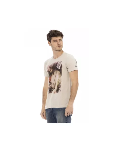 Koszulka Trussardi z krótkim rękawem casual beżowa