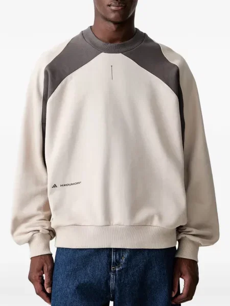 Decupat geacă Adidas cu glugă cu model piele de șarpe alb