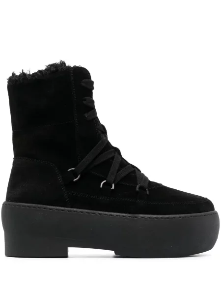Botine Giaborghini cu șireturi din piele de căprioară negru