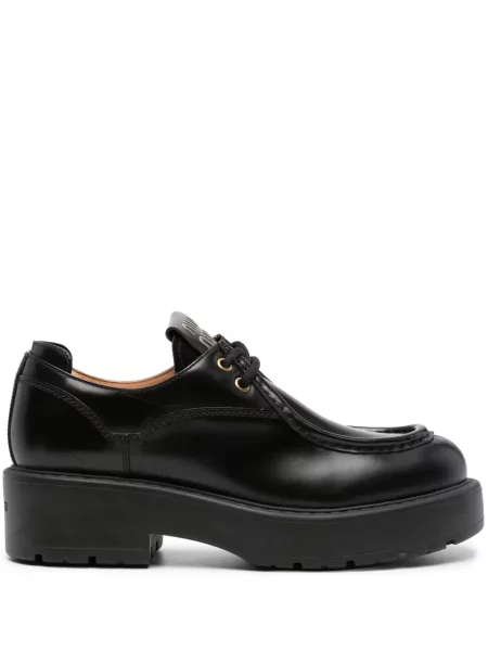 Pantofi Miu Miu cu șireturi din dantelă chunky negru