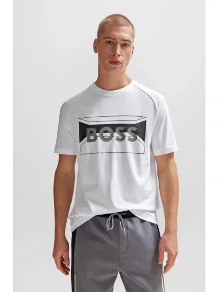 BOSS GREEN Póló Tee 2 | stretch fehér