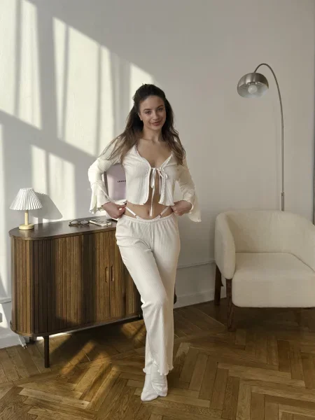 Піжама OVA OVA молочний бавовна/поліестер/спандекс