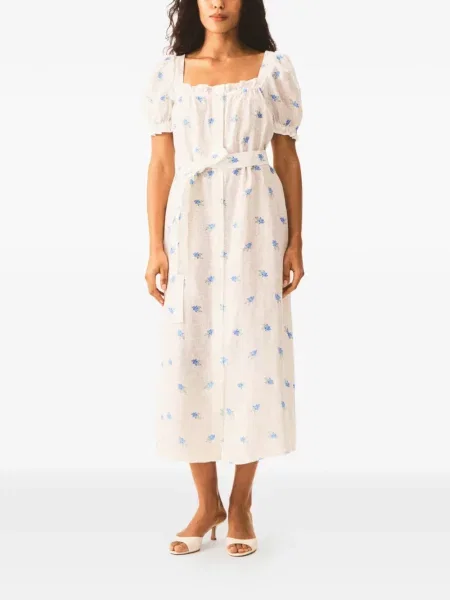 Rochie Sleeper de in cu model floral de costum alb