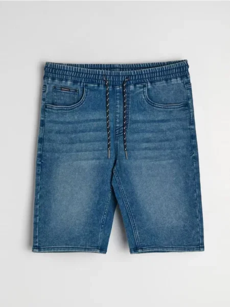 Sinsay Džínové kraťasy se sepraným efektem modrá