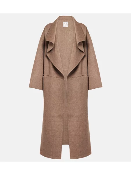 Palton Toteme de lână maro