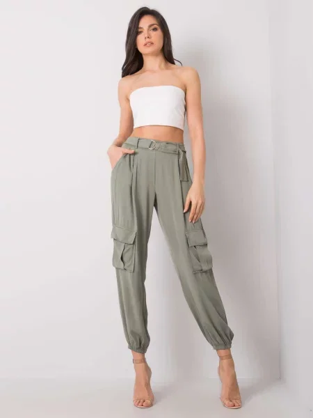 Spodnie Och Bella khaki