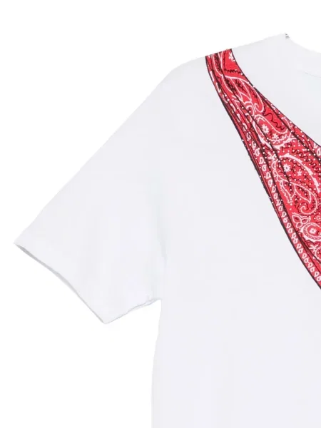 Tricou P.a.r.o.s.h. cu decolteu în V alb