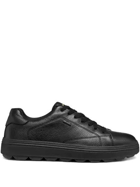 Sneakerși Geox din piele cu autograf negru